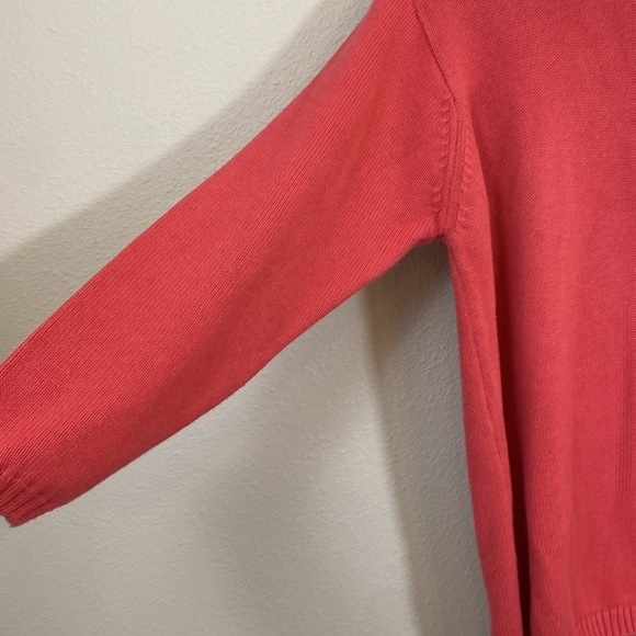 Vintage Lands’ End Drifter Sweater 100% Cotton in Medium Pink Size L - Picture 4 of 6